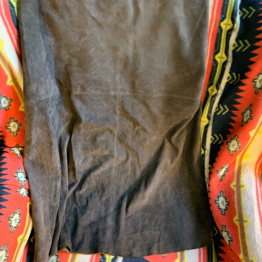 Dark chocolate brown Suede Skirt pencil skirt. Beautiful color & feel !